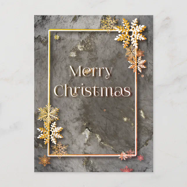 Merry Christmas with depth and snow crystals Postcard