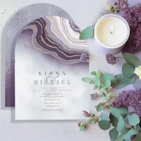 Crystal Agate Wedding Amethyst Arch ID825 Invitation