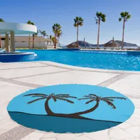 Beach Towel  (round) - Palm Island Silhouette