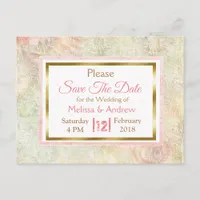 Pastel Rose Save the Date Wedding Postcards