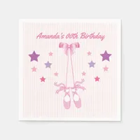 Pink Ballerina themed Birthday Party personalized Napkins