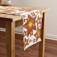 Shining Starfish bright orange design Medium Table Runner