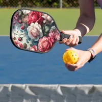 Timeless Rose Floral Charm Pickleball Paddle