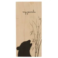 Panda Silhouette Wood Flash Drive