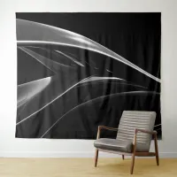 Waves in Chrome abstract black & white photograph Tapestry