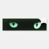 Green Cat Eyes Bumper Sticker