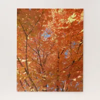 Pretty Orange Fall Leaves  Jigsaw Puzzle