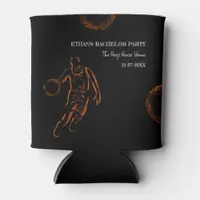 Basketball birthday / bachelor party Black Orange Can Cooler