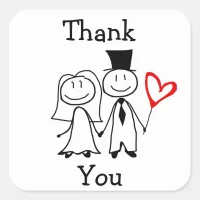 "Thank You" Sticker for Wedding Thank You Cards