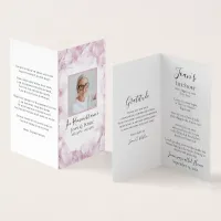 Pink Hydrangea Watercolor Funeral Memorial Prayer Business Card