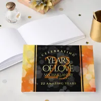 Elegant 23rd Imperial Topaz Wedding Anniversary Foil Guest Book