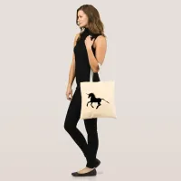 Black Silhouette Unicorn Tote Bag