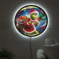 The Grinch steals Christmas cheer at night LED Sign