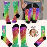 Custom Photo Name Shellfish Pattern Socks