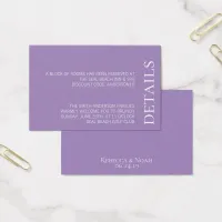 Simple Minimalist Elegant Lavender Text Wedding