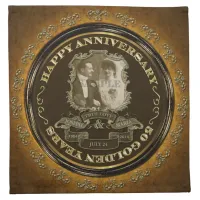Vintage 50th Anniversary ID195 Cloth Napkin