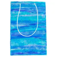Digital Art Blue and Purple Waves Abstract  Medium Gift Bag