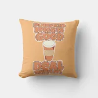 Pumpkin Spice Funny Cute Cartoon Slogan Throw Pillow