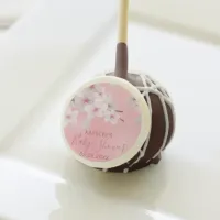 Personalized White Flowers Floral Baby Shower Cake Pops