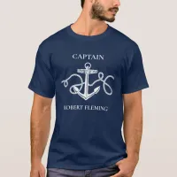 Nautical Anchor Rope Boat Captain Monogram T-Shirt