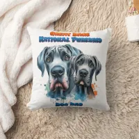 Great Dane Day for National Purebred Dog! Throw Pillow