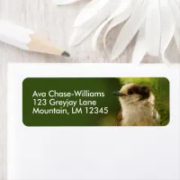 Cute Grey Jay Whiskeyjack Songbird in Fir Tree Label