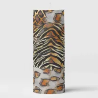 Safari Wild Animal Print Large Pillar Candle