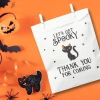 Let's Get Spooky Retro Cat Gothic Typography Favor Bag