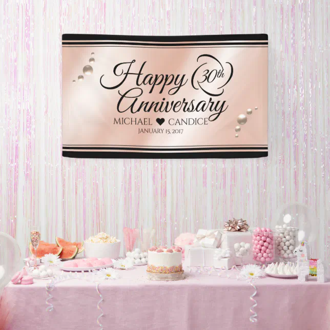 Elegant 30th Pearl Wedding Anniversary Celebration Banner