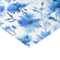 Watercolor Style Cornflower Type Blue Flower Tissue Paper