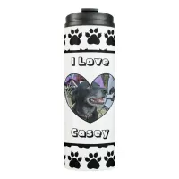 Customized Pet Photo and Paw Print Thermal Tumbler