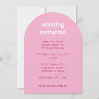 QR Code Pink Magenta All In One Wedding Invitation