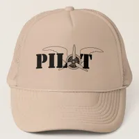 Airline Pilot Aircraft Engine and Wings Graphic Trucker Hat