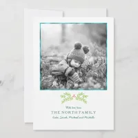 Magical Christmas Typography Photo Teal ID441 Holiday Card