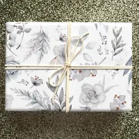 White Roses & Botanicals with Pastel Peach & Blue Wrapping Paper Sheets