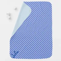 Light & Dark Blue Square Tiles Baby Blanket