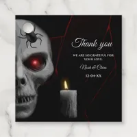 Gothic Skull Spider Candle - Dark Moody Halloween  Favor Tags