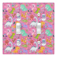 Cute Dinosaur Pattern on Pink | Light Switch Cover