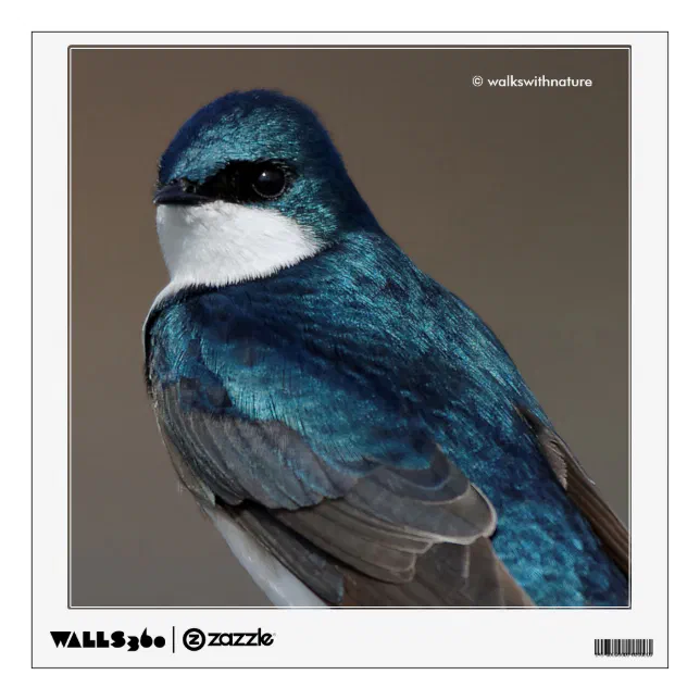 Handsome Tree Swallow Songbird on a Wire Wall Sticker