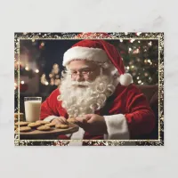 *~* AP44 Christmas Santa Cookies Milk PHOTO  Holiday Postcard