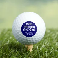 Funny Saint Mulligan Golf Club Lifetime Member Golf Balls