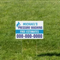 12” x 18” Blue Pressure Washing Double Sided Yard  Sign