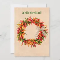 Southwest Chile Wreath Christmas Holiday Invitation