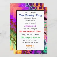 Pour Painting Party Birthday Invitation