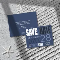 Tie the Knot Save the Date Blue ID678 Announcement Postcard