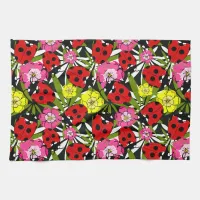 Cute Ladybirds and Flowers Pattern Kitchen Towel