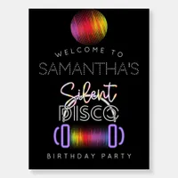 Silent Disco Neon Adult Birthday Party Welcome Foam Board