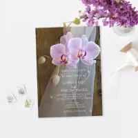 Rustic Orchid Elegance Barn Wedding Invitation