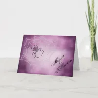 Dot Art Black Widow Spider in Web Card