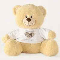 Elegant 28th Linen Wedding Anniversary Celebration Teddy Bear